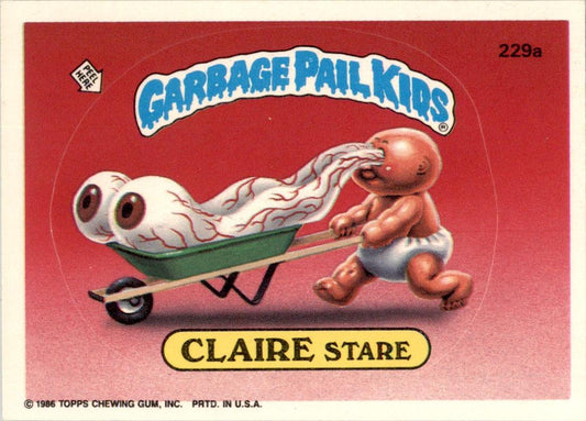 1986 Garbage Pail Kids Series 6 #229A Claire Stare NM-MT
