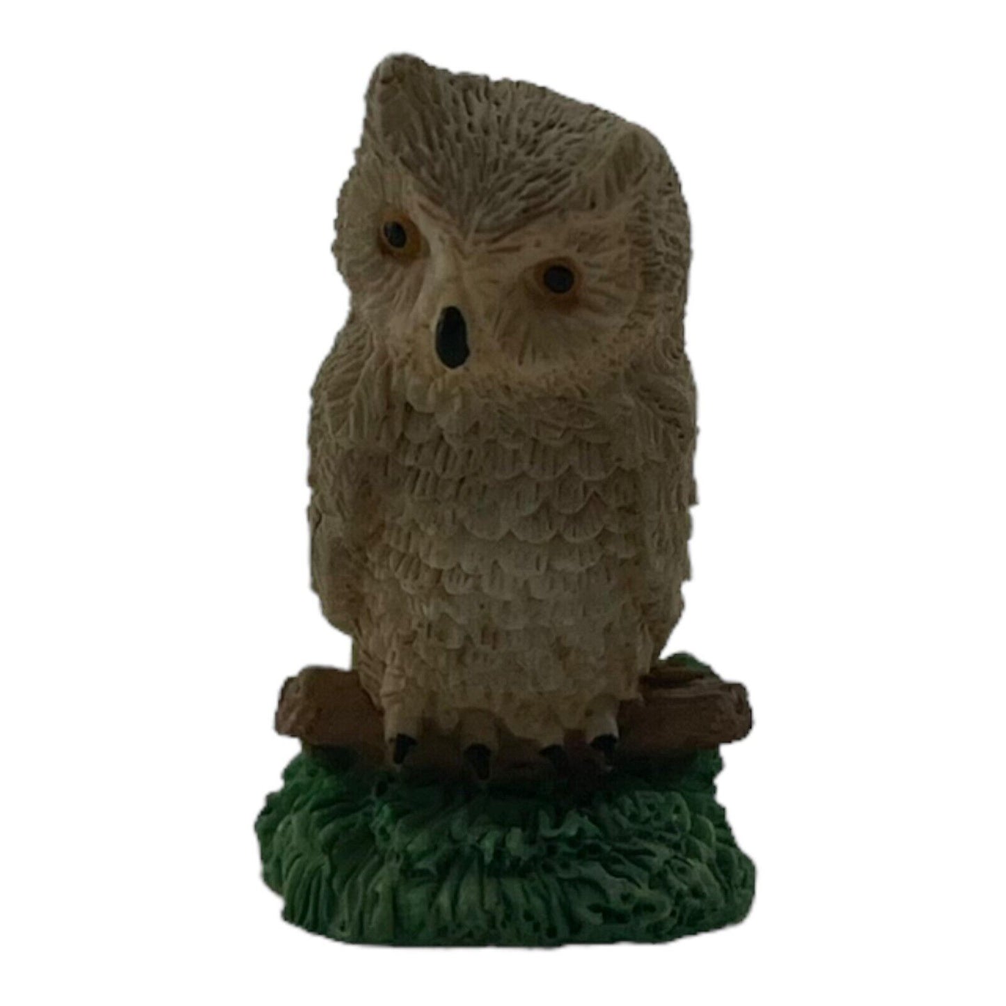 Owl on Branch 1.5 Inch Decorative Textured Vintage Ceramic Figurine