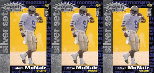 (3) 1995 Coll. Choice Crash The Game Silver Football #C10 Steve McNair Lot