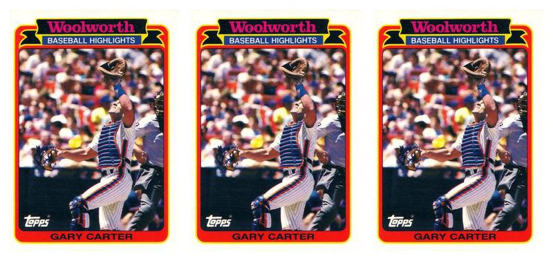 (3) 1989 Topps Woolworth Baseball Highlights #10 Gary Carter Lot Mets