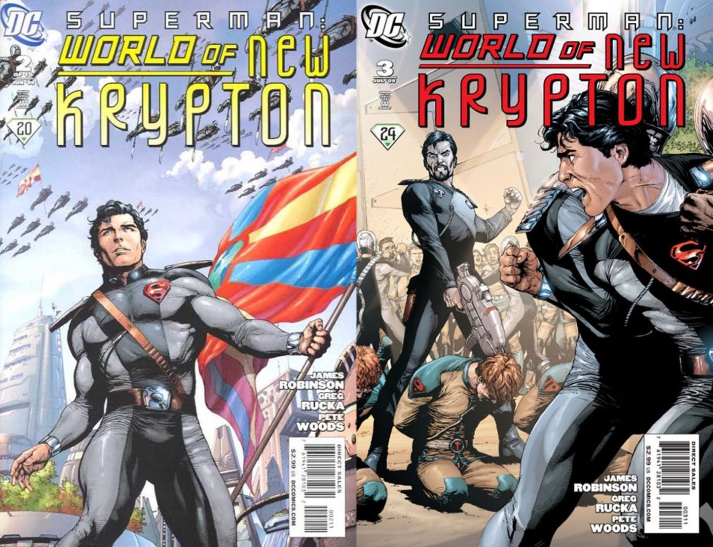 Superman: World of New Krypton #2-3 (2009-2010) DC Comics - 2 Comics