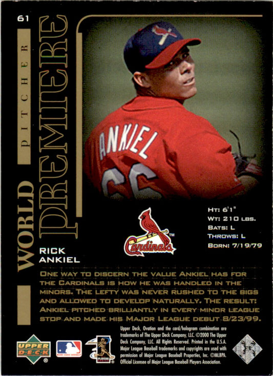 2000 Upper Deck Ovation World Premiere #61 Rick Ankiel St. Louis Cardinals