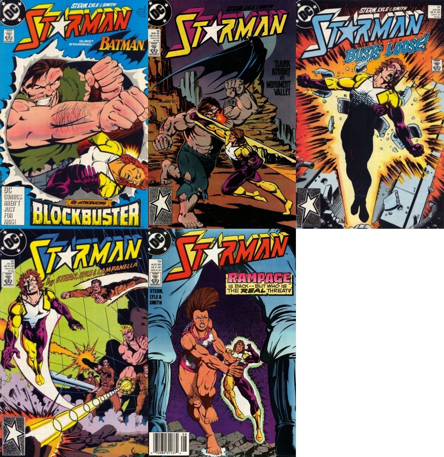 Starman #9-13 Newsstand & Direct Covers (1988-1992) DC Comics - 5 Comics