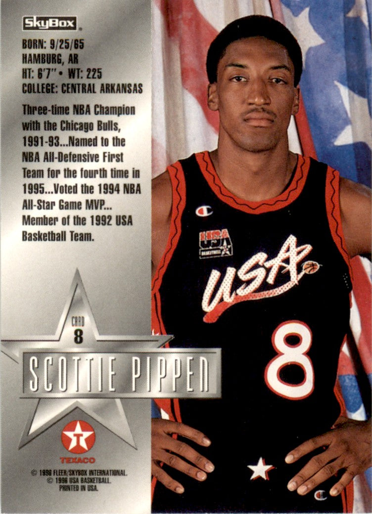 1996 SkyBox USA Texaco #8 Scottie Pippen USA
