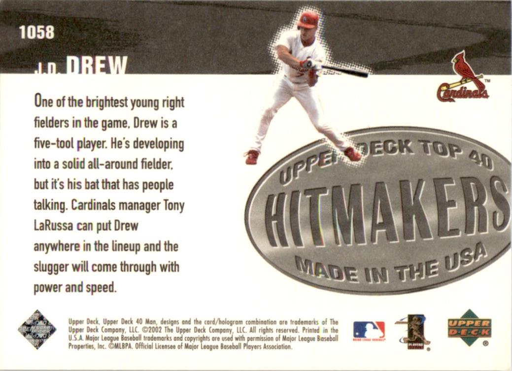 2002 Upper Deck 40-Man Hit Makers #1058 J.D. Drew St. Louis Cardinals