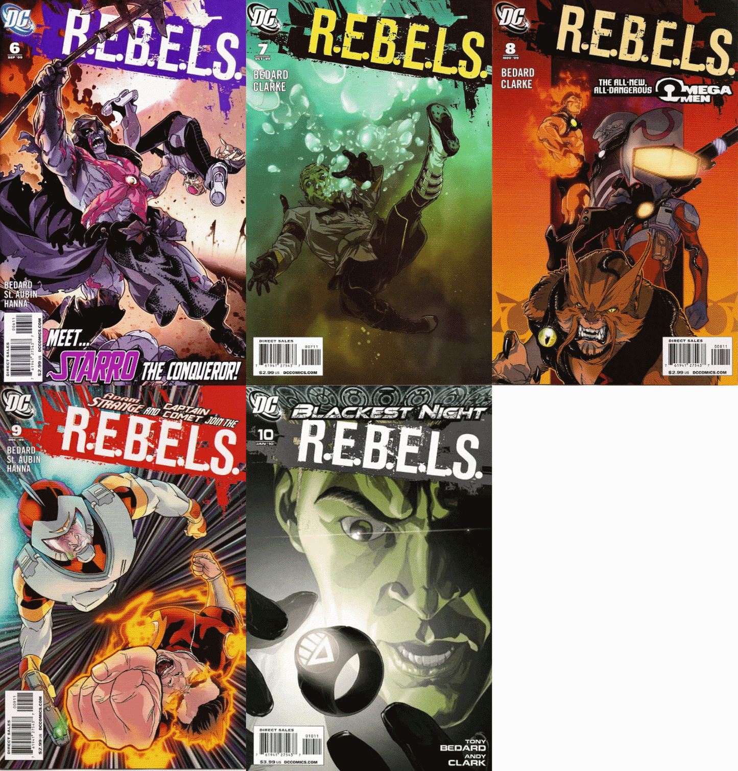 R.E.B.E.L.S. #6-10 Volume 2 (2009-2011) DC Comics - 5 Comics