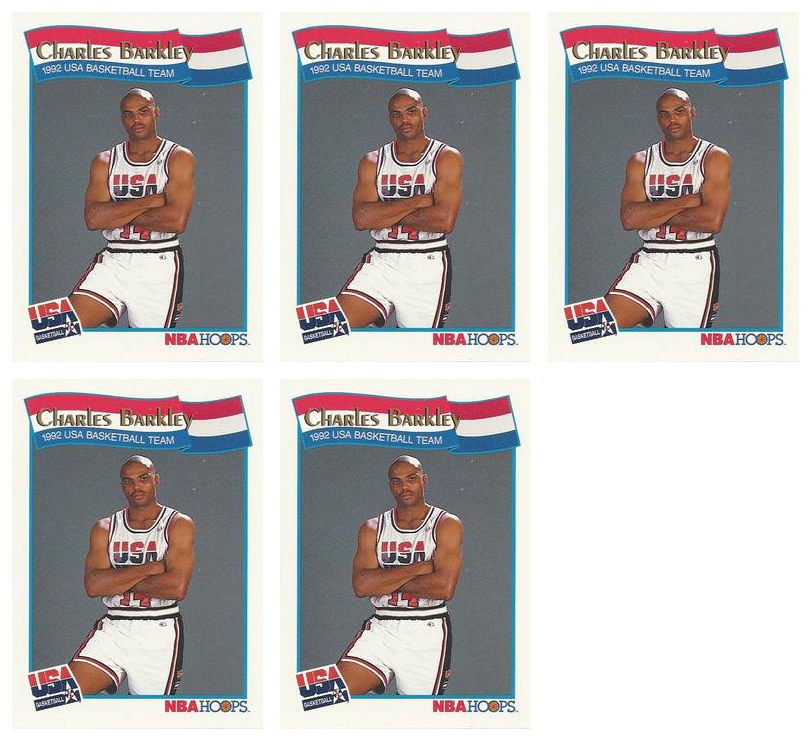 (5) 1991-92 Hoops McDonald's Basketball #51 Charles Barkley Lot Team USA