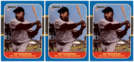 (3) 1987 Donruss Highlights #18 Ray Dandridge Minneapolis Millers Card Lot