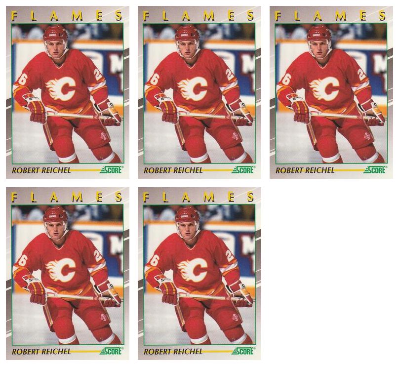(5) 1991-92 Score Young Superstars Hockey #24 Robert Reichel Card Lot Flames
