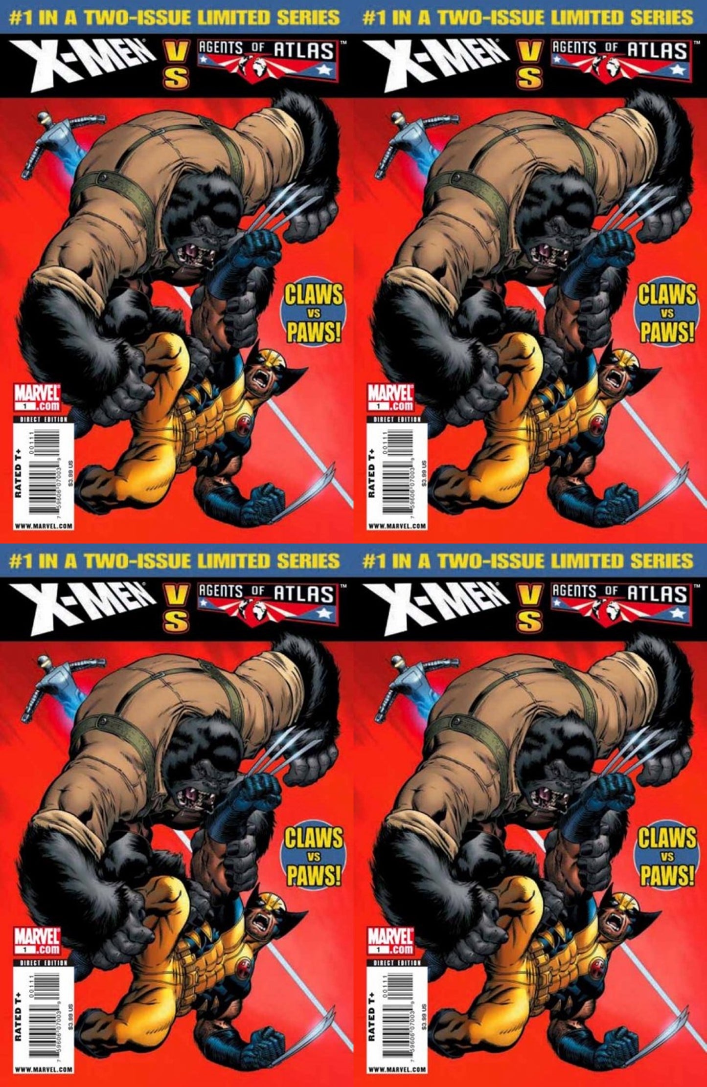X-Men vs Agents of Atlas #1 (2009-2010) Marvel Comics - 4 Comics