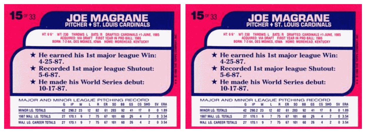 (2) 1988 Topps Toys R' Us Rookies Baseball 15 Joe Magrane Lot Cardinals