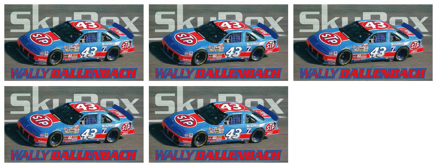 (5) 1994 SkyBox Racing #6 Wally Dallenbach Jr.'s Car 4 1/2" x 2 1/2" Card Lot