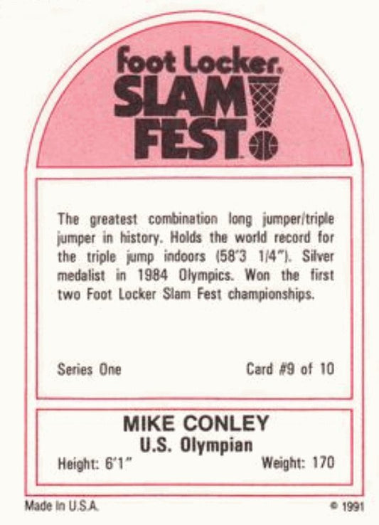 1991 Foot Locker Slam Fest Basketball #9 Mike Conley Team USA