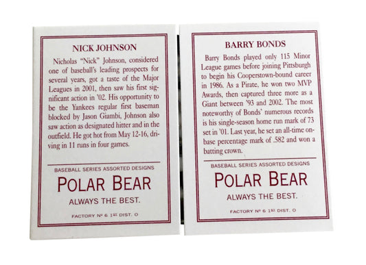 2003 Topps 205 Triple Folder Polar Bear #TF44 Nick Johnson Barry Bonds