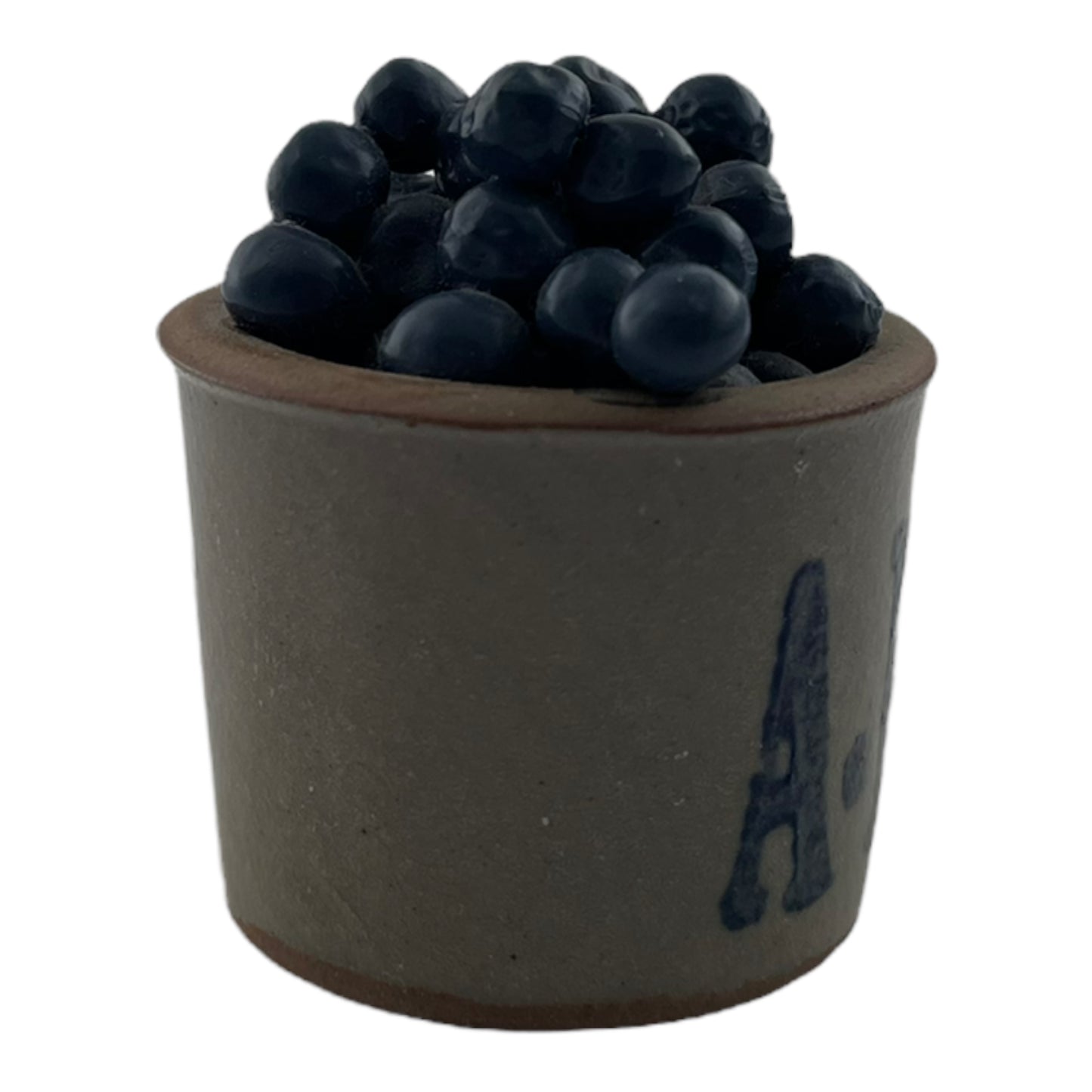 Blueberries in ABC Jar 2 Inch Vintage Ceramic Figurine Bar Harbor Maine