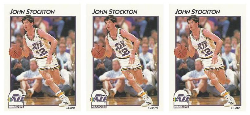 (3) 1991-92 Hoops McDonald's Basketball #45 John Stockton Lot Utah Jazz