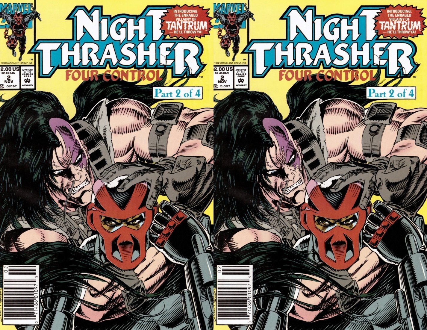 Night Thrasher: Four Control #2 Newsstand Covers (1992-1993) Marvel - 2 Comics
