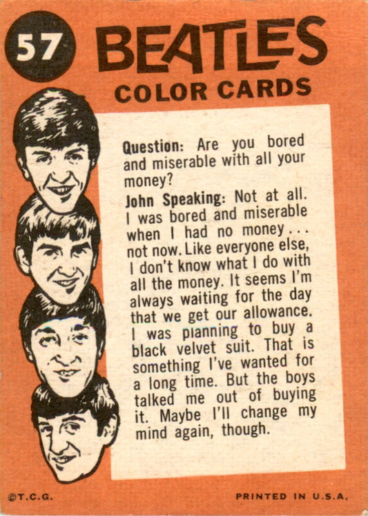 1964 1964 Topps Beatles Color #7 Paul, John, Ringo EX