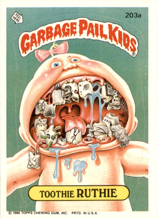 1986 Garbage Pail Kids Series 5 #203A Toothie Ruthie NM-MT