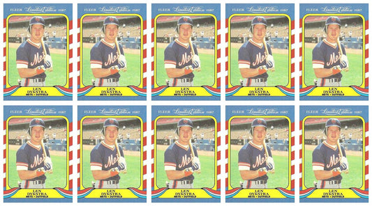 (10) 1987 Fleer Limited Edition Baseball #13 Lenny Dykstra Lot New York Mets