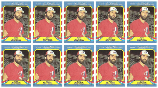 (10) 1987 Fleer Limited Edition Baseball #34 Jeff Reardon Lot Montreal Expos