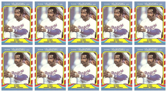 (10) 1987 Fleer Limited Edition Baseball #41 Gary Ward Lot Texas Rangers