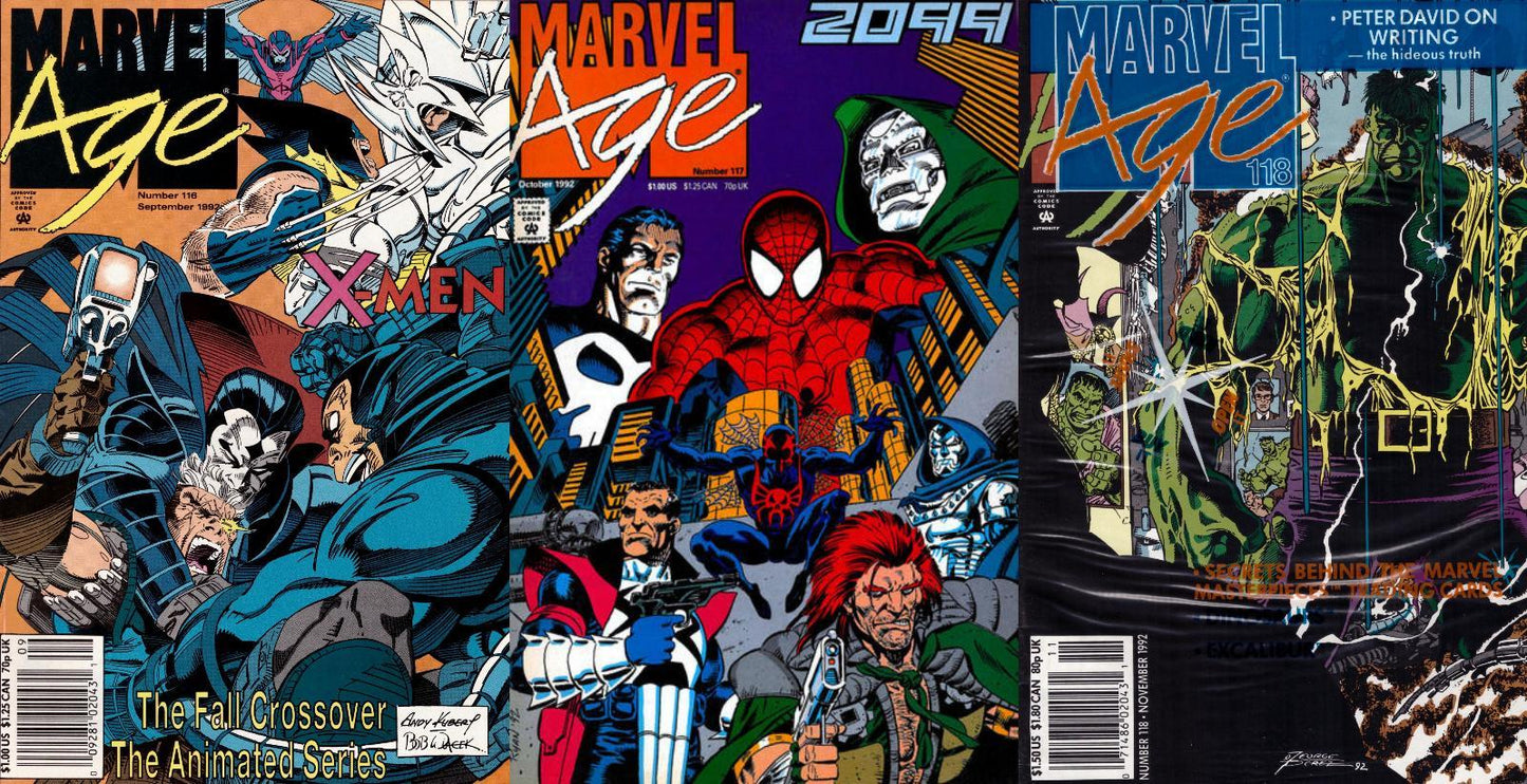 Marvel Age #116-118 Newsstand Covers (1983-1994) Marvel Comics - 3 Comics
