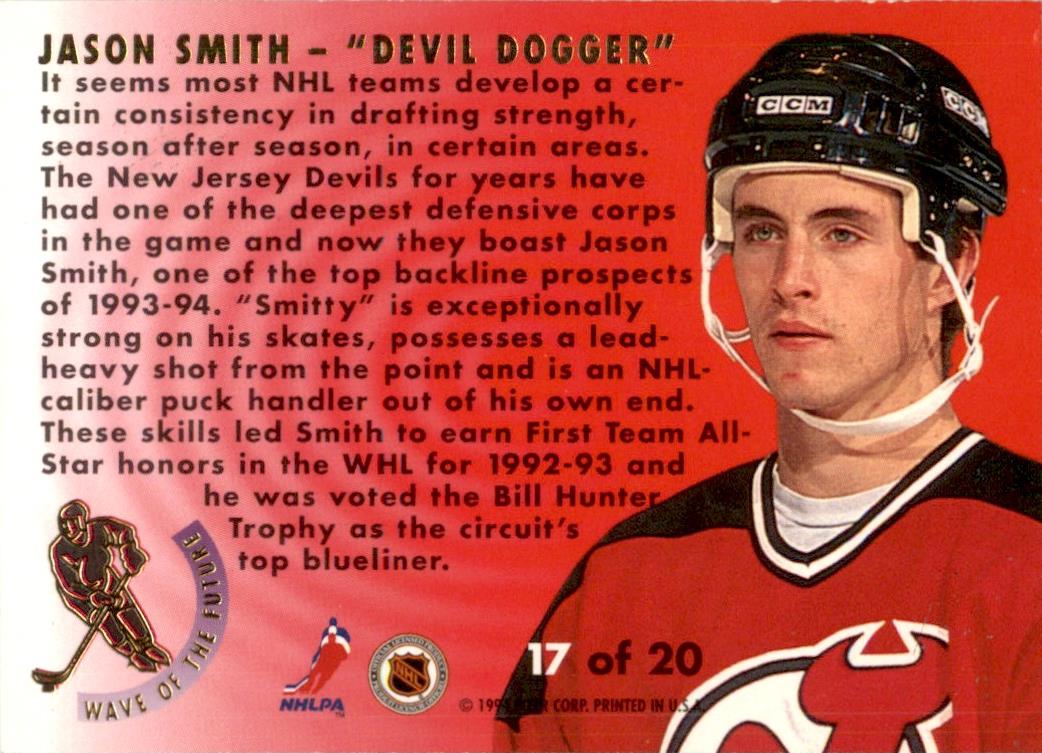 1993 Ultra Wave of the Future #17 Jason Smith New Jersey Devils