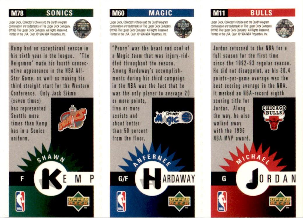 1996 Collector's Choice Mini-Cards Panels #M11 Michael Jordan