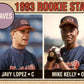 1993 Baseball Card Magazine '68 Topps Replicas # BBC14 Lopez Kelly Braves