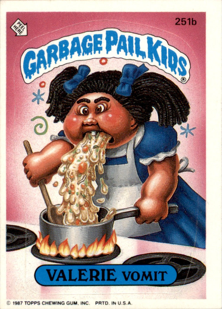 1987 Garbage Pail Kids Series 7 #251B Valerie Vomit EX-MT