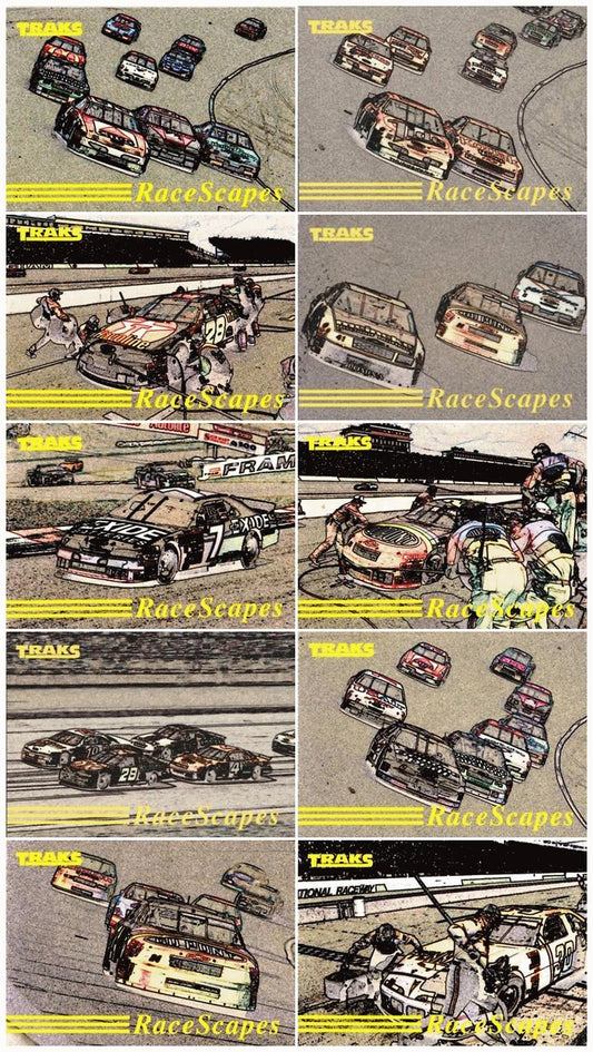 1995 Traks - Race Scapes Nascar Racing 10 Card Hand Collated Set
