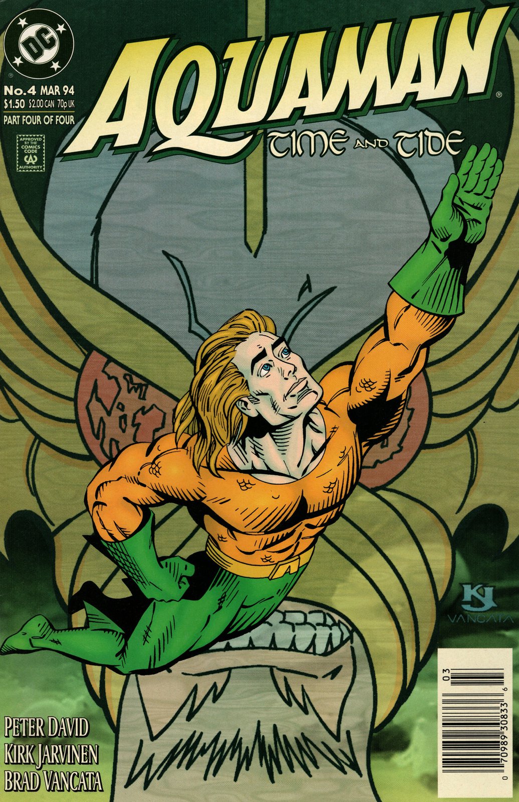 Aquaman: Time and Tide #4 Newsstand Cover (1993-1994) DC Comics
