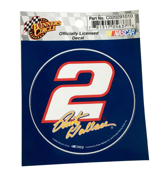 Rusty Wallace #2 Circular 3 Inch Officially Licensed NASCAR Decal 2002