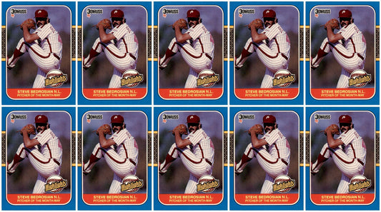 (10) 1987 Donruss Highlights #9 Steve Bedrosian Philadelphia Phillies Card Lot