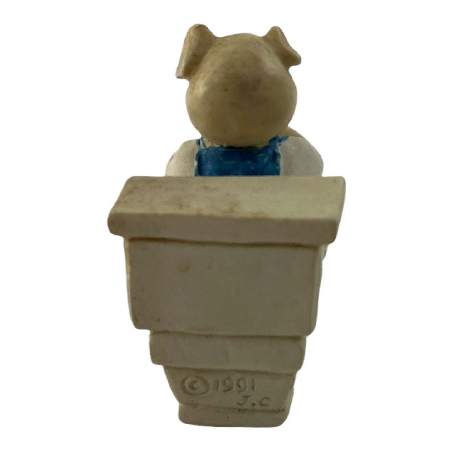 Pig on Toilet 2 Inch Porcelain Vintage Figurine 1991 Anthropomorphic