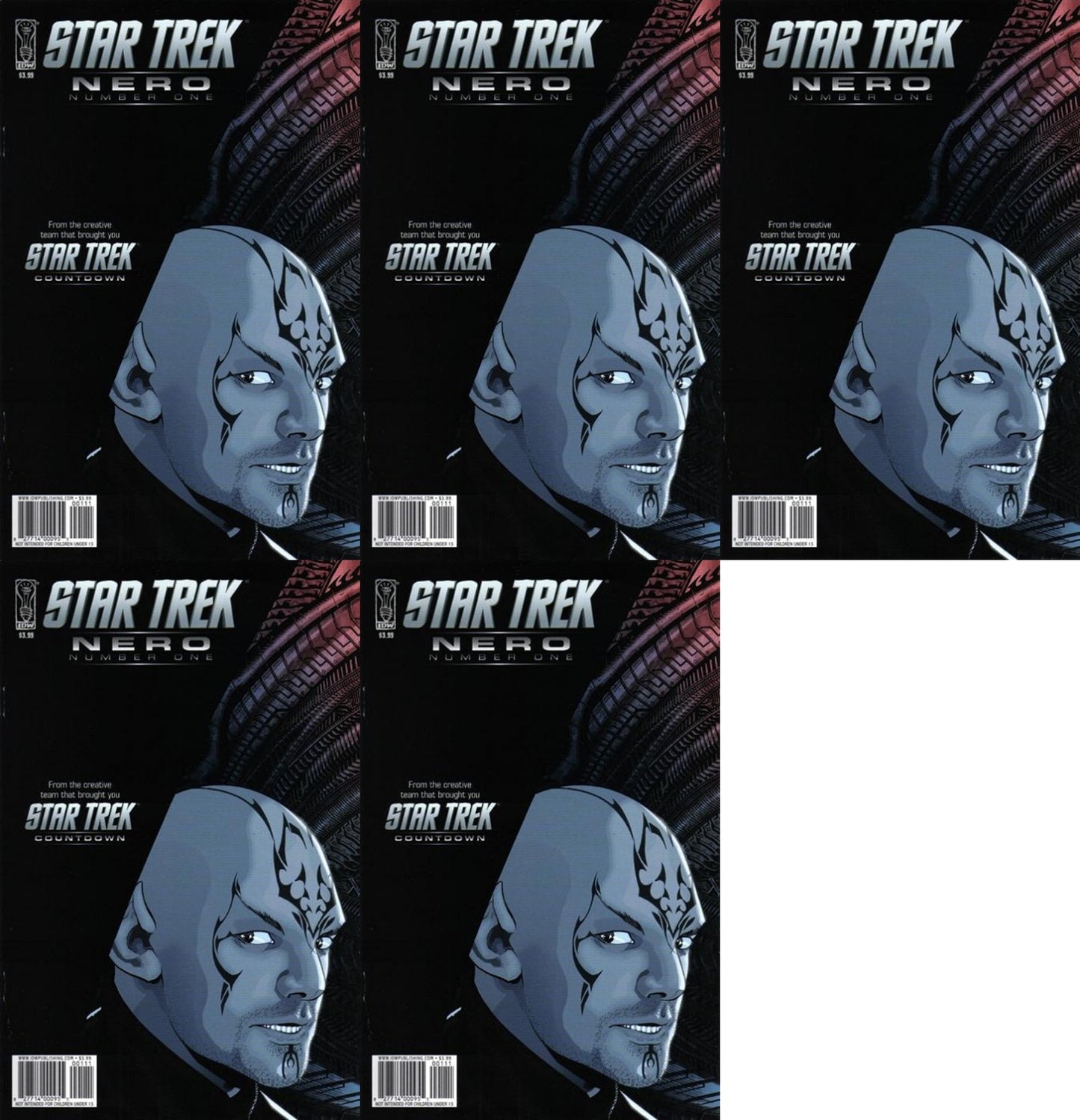 Star Trek: Nero #1 (2009) IDW Comics - 5 Comics