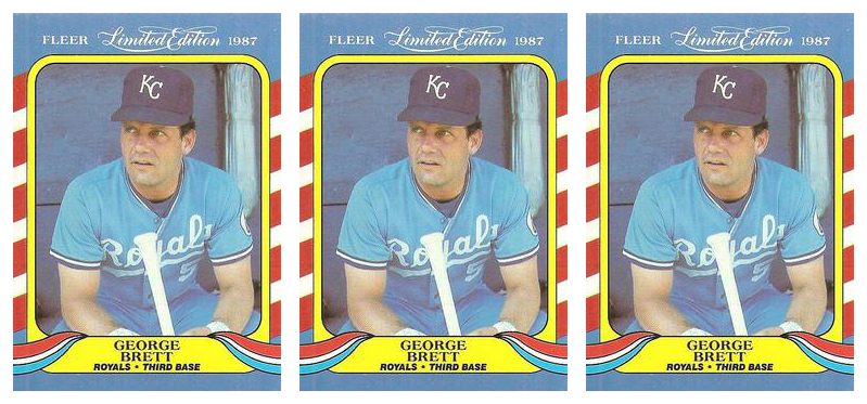 (3) 1987 Fleer Limited Edition Baseball #5 George Brett Lot Kansas City Royals