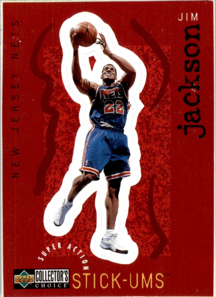 1997 Collector's Choice Super Action Stick-Ums #S17 Jim Jackson Nets
