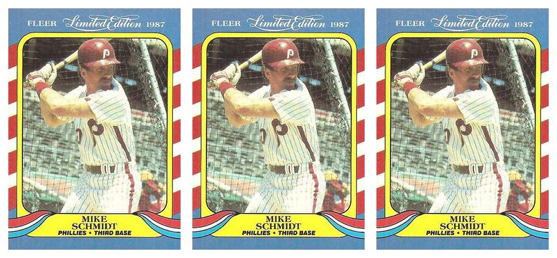 (3) 1987 Fleer Limited Edition Baseball #37 Mike Schmidt Lot Phillies