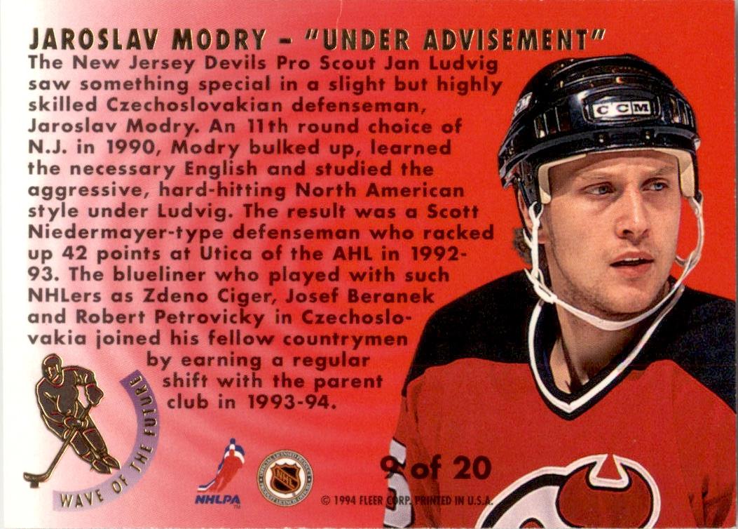 1993 Ultra Wave of the Future #9 Jaroslav Modry New Jersey Devils