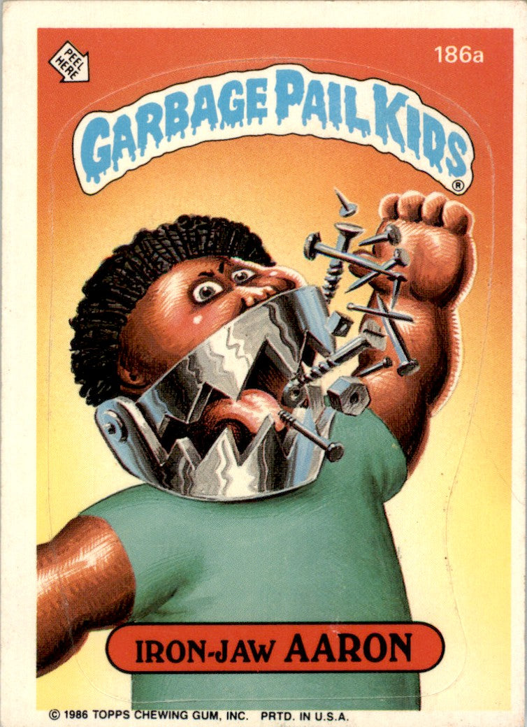1986 Garbage Pail Kids Series 5 #186A Iron-Jaw Aaron EX