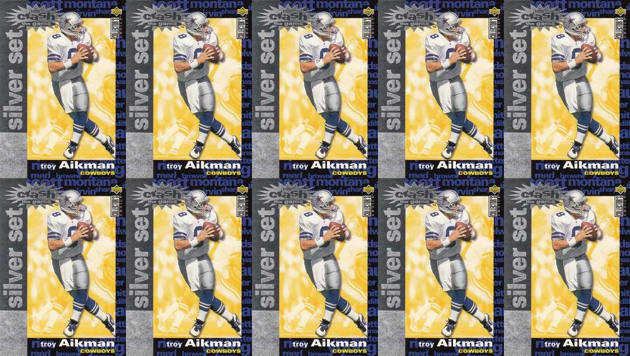 (10) 1995 Coll. Choice Crash The Game Silver Football #C7 Troy Aikman Lot