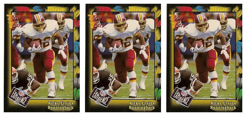 (3) 1991 Wild Card NFL Experience Exchange #26B Ricky Ervins Lot Redskins