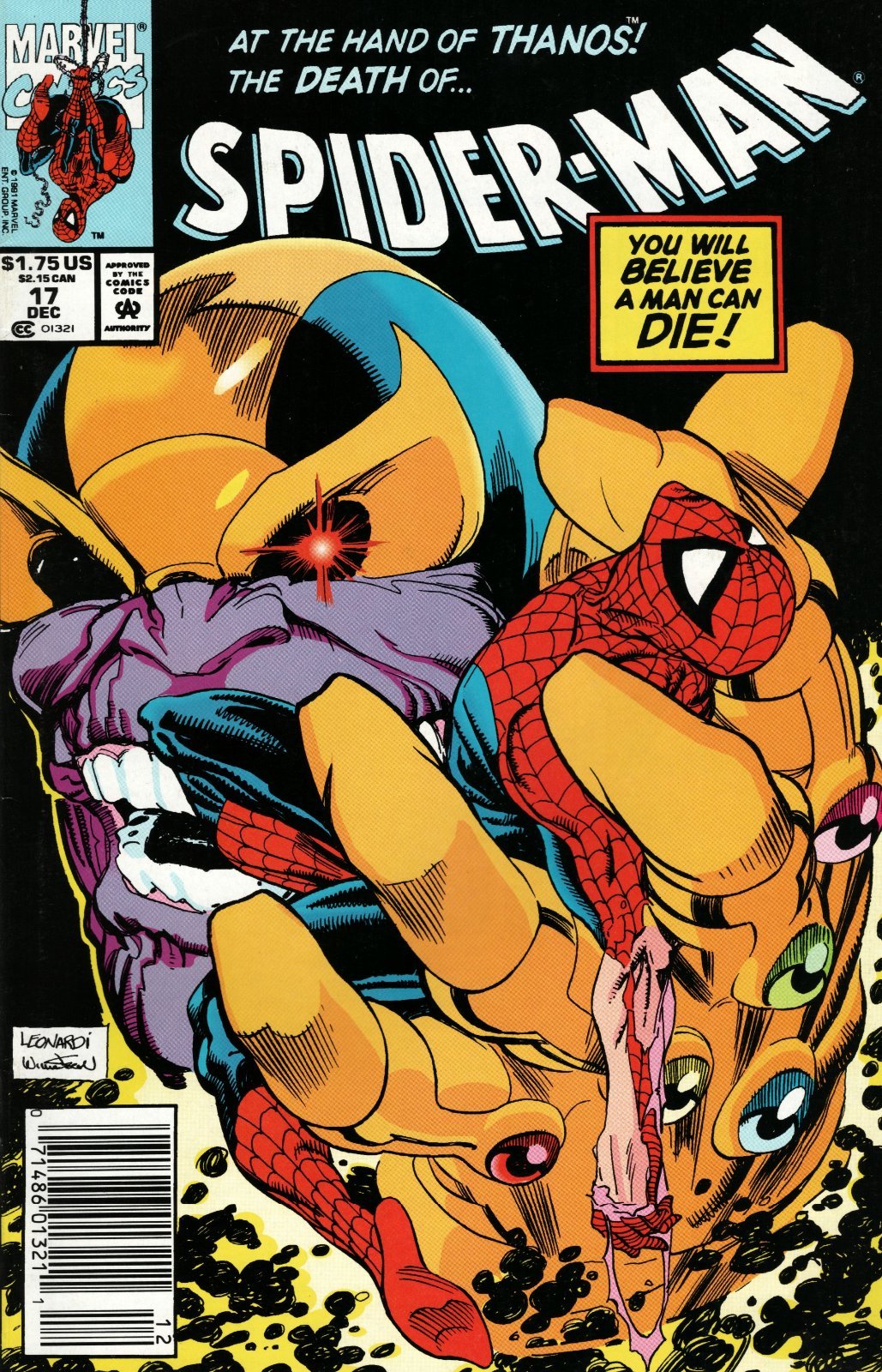 Spider-Man #17 Newsstand Cover (1990-1998) Marvel Comics