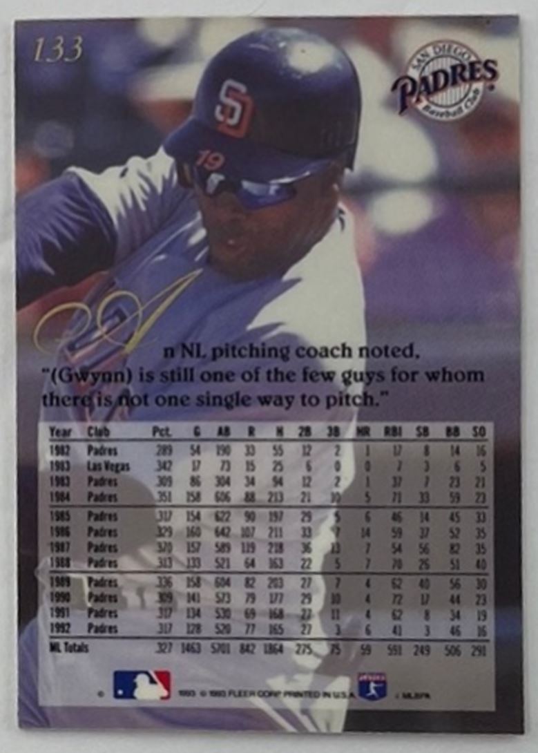 1993 Flair #133 Tony Gwynn San Diego Padres
