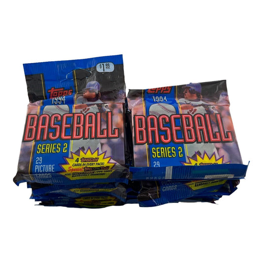 (16) 1994 Topps Baseball Series 2 Jumbo 29 Card Pack Lot
