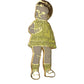 Baby Doll 1.5 Inch Enamel Yellow Dress Brooch