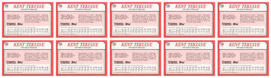 (10) 1988 Topps Revco League Leaders Baseball #10 Kent Tekulve Lot Phillies