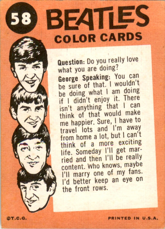 1964 1964 Topps Beatles Color #58 Ringo & Paul VG-EX